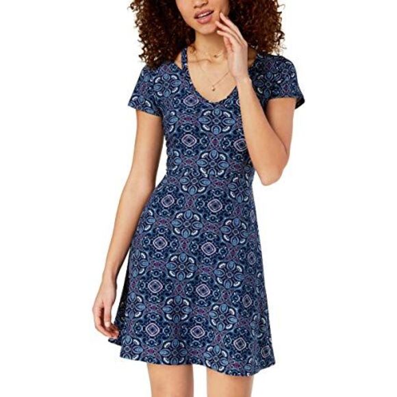 Ultra Flirt Juniors Cold Collar Skater Dress - Picture 2 of 3
